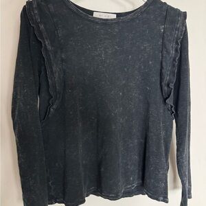 Anthropology Dark Grey Long Sleeve Top